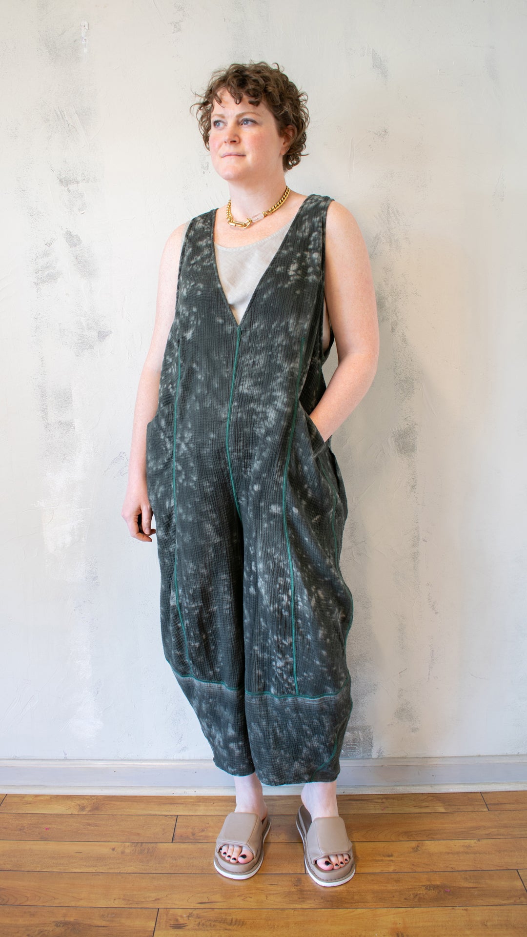 Kantha V-Neck Jumpsuit
