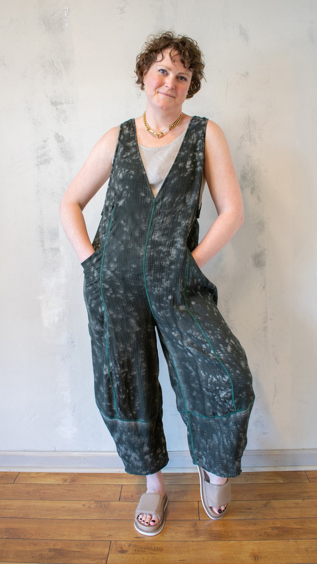 Kantha V-Neck Jumpsuit