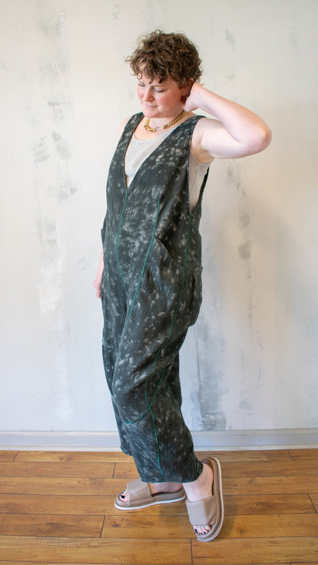 Kantha V-Neck Jumpsuit