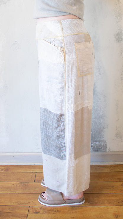 Mid Rise Wide Leg Pant in Cream