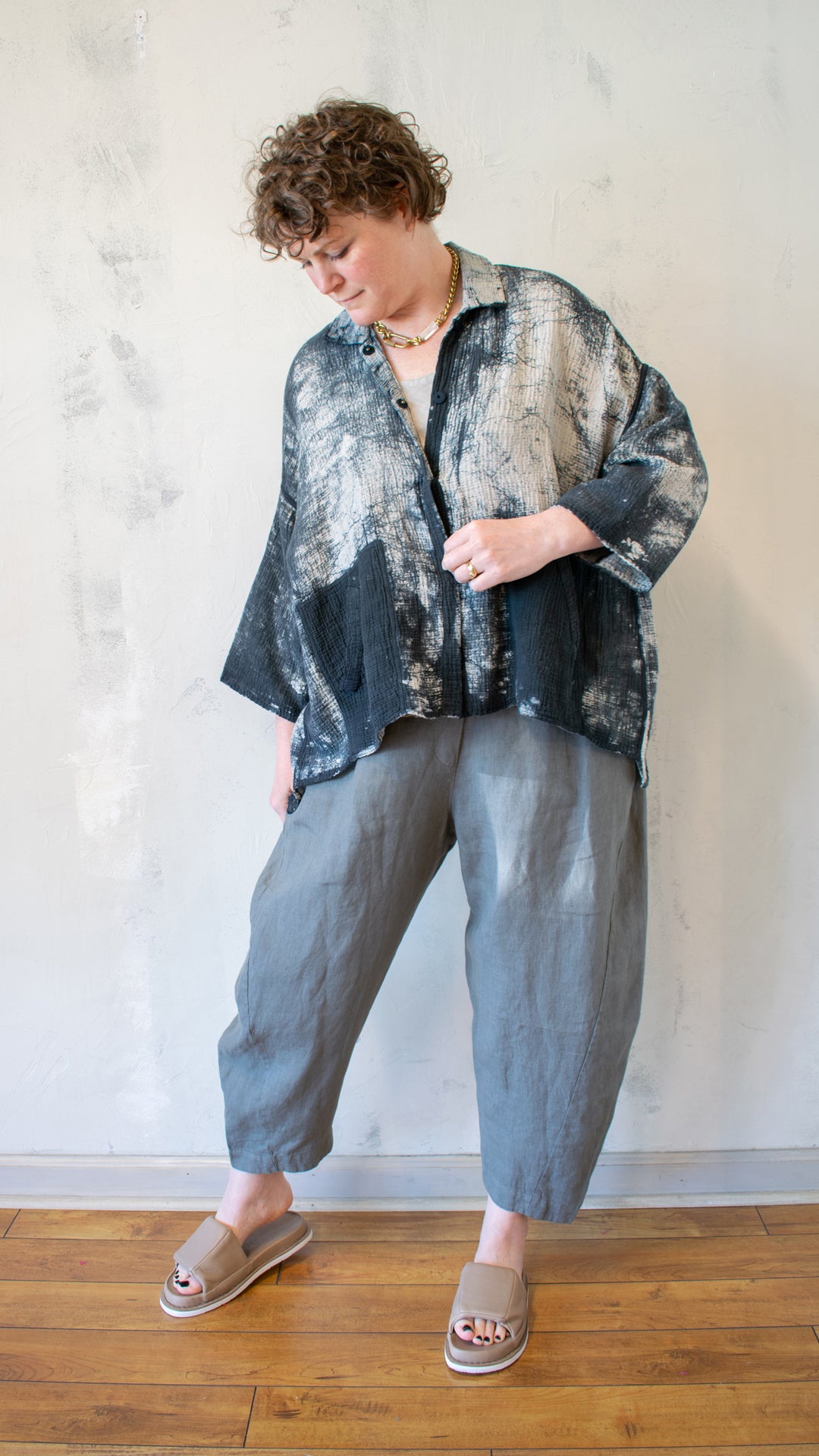 Cropped Tent Shirt Jacket
