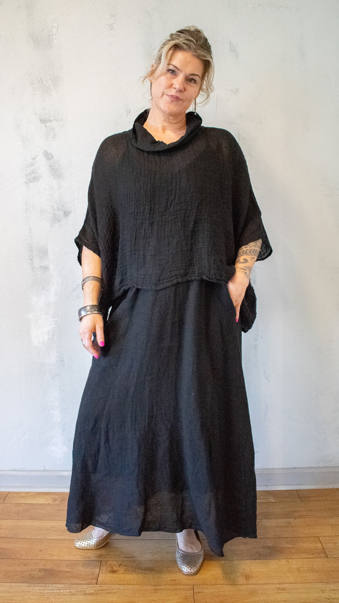 Cowl Neck Poncho Top