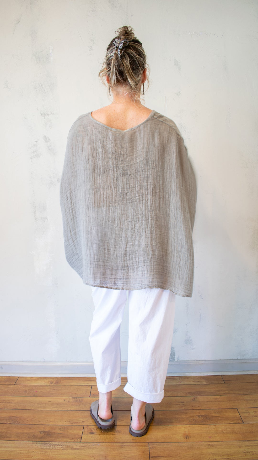 Linen Gauze Wide-Drape Tunic