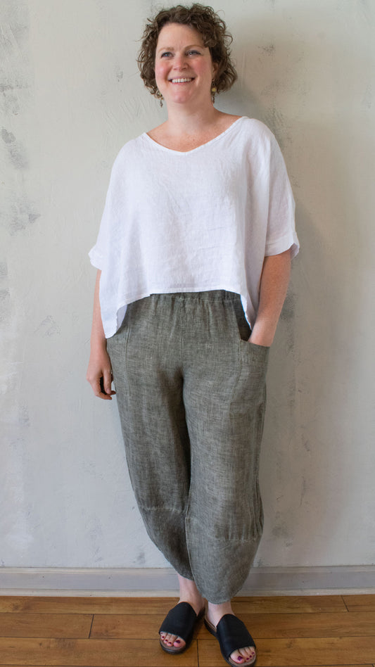Linen Boxy Top (Multiple Colors)