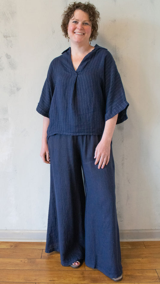 Stripe V-Neck Hi-Lo (Multiple Colors)