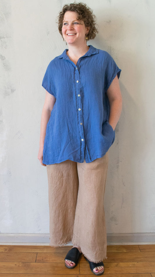 Button Down Linen Tunic (Multiple Colors)