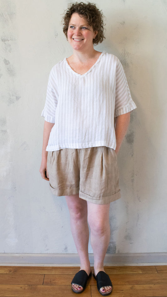 Neutral Stripe Boxy Top
