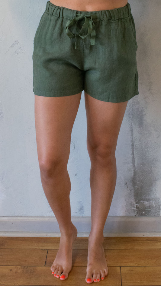 Drawstring Linen Short (Multiple Colors)