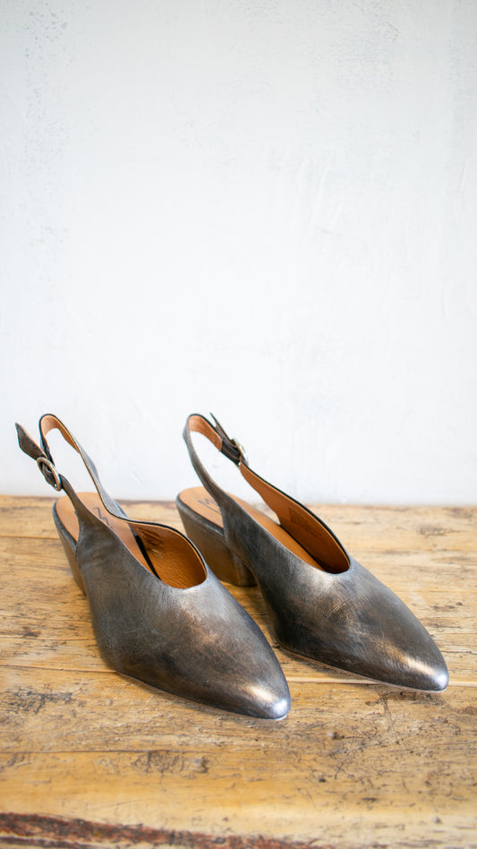 Mixed Metals Slingback Heel (Multiple Colors)