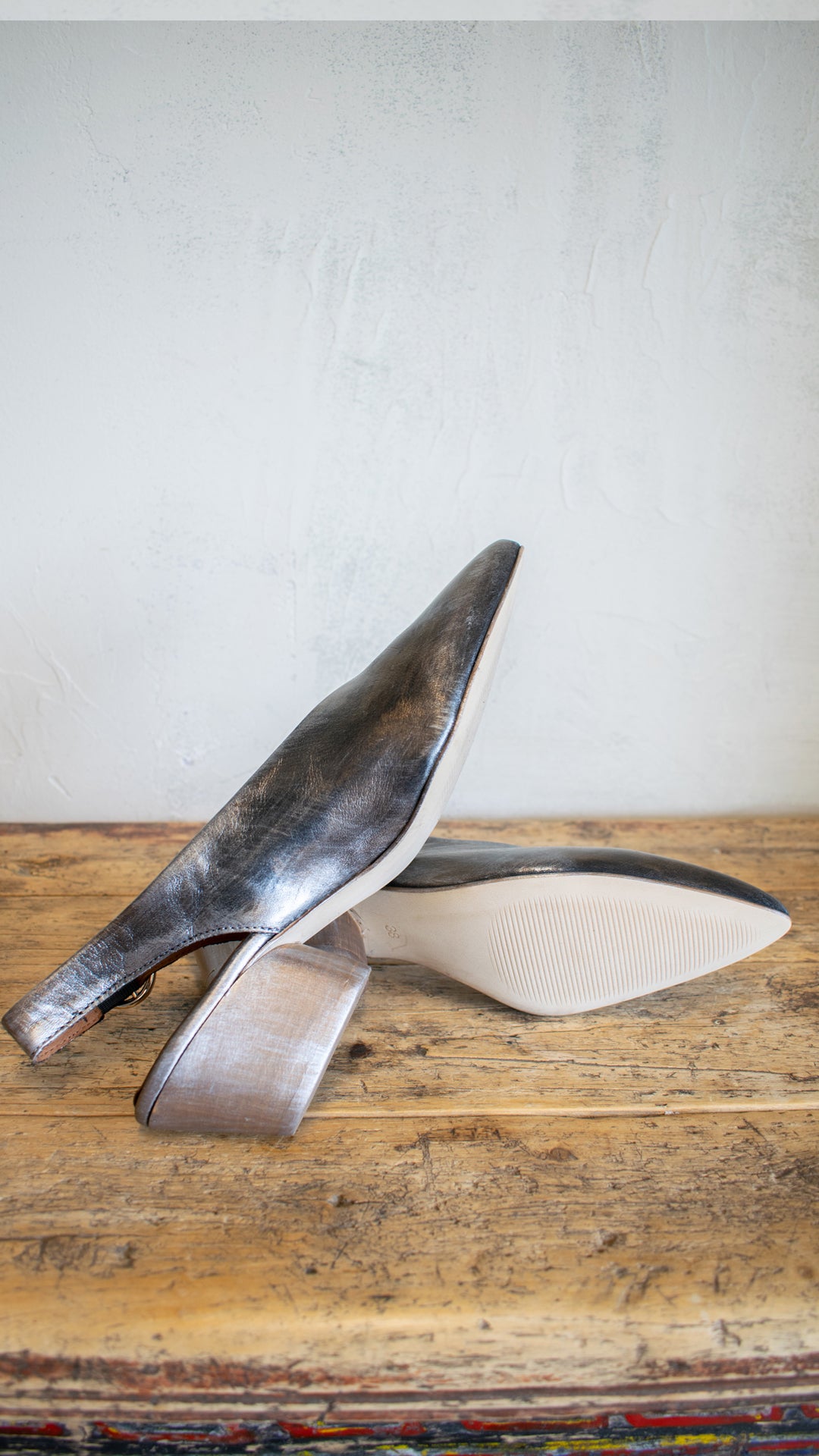 Mixed Metals Slingback Heel (Multiple Colors)