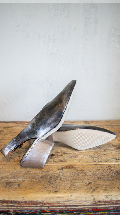 Mixed Metals Slingback Heel (Multiple Colors)