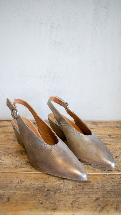 Mixed Metals Slingback Heel (Multiple Colors)