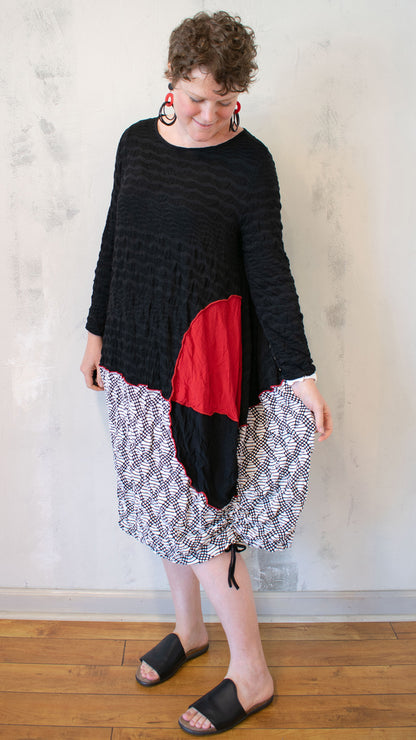 Patchwork Pucker Dress