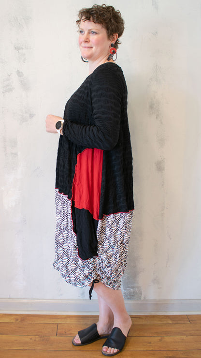 Patchwork Pucker Dress