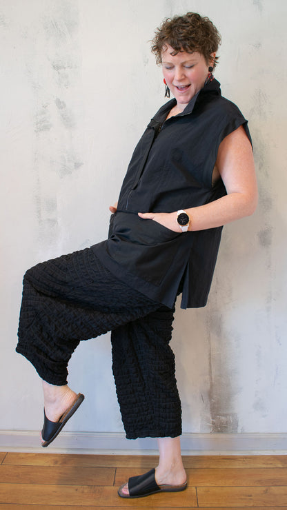 Taffeta Sleeveless Henley