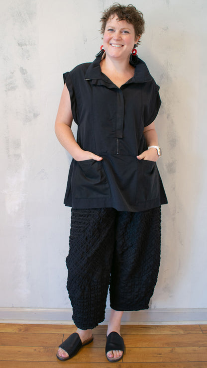 Taffeta Sleeveless Henley