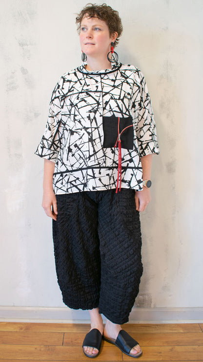 Red Zipper Pocket Pullover