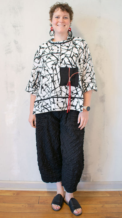 Red Zipper Pocket Pullover