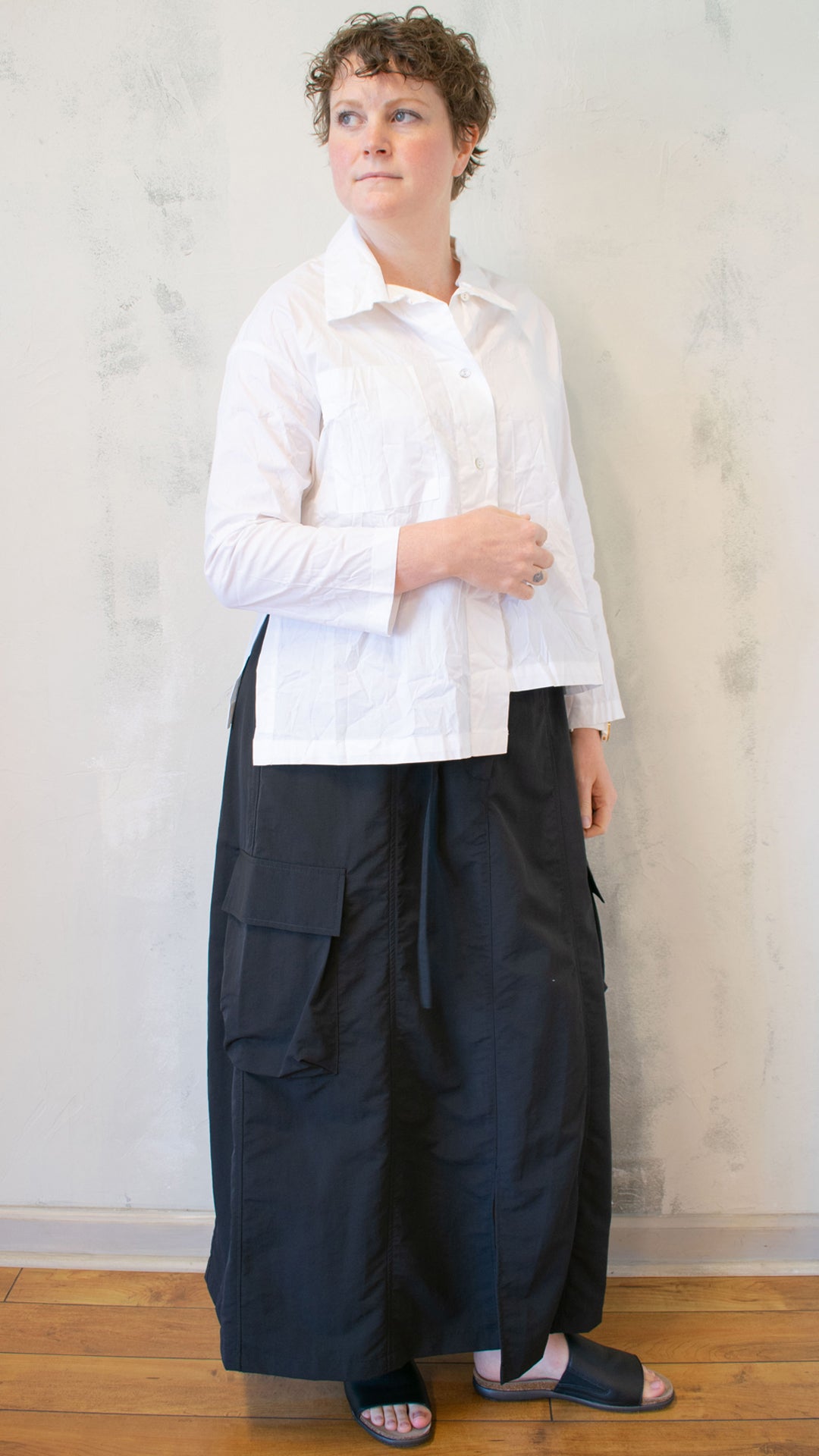 Crinkle Button Up