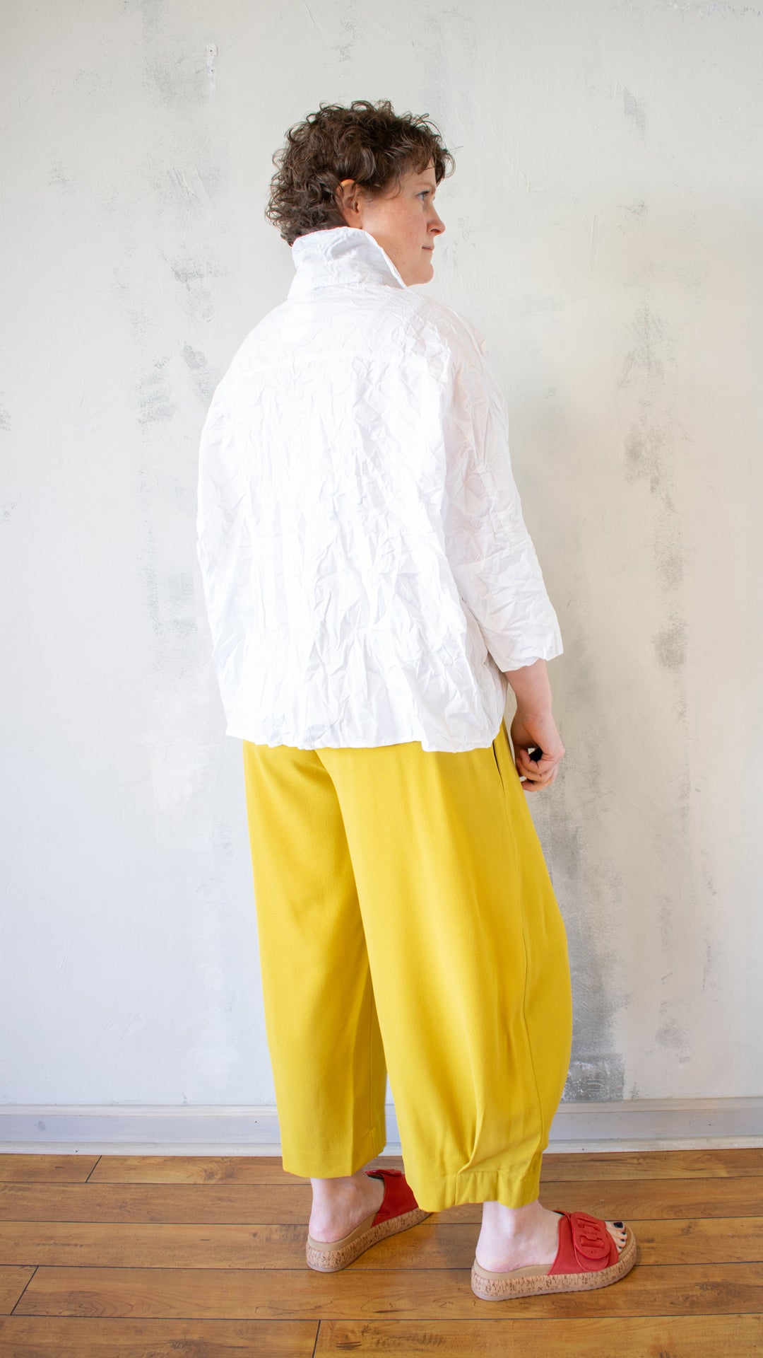 Boxy Crinkle Button Up