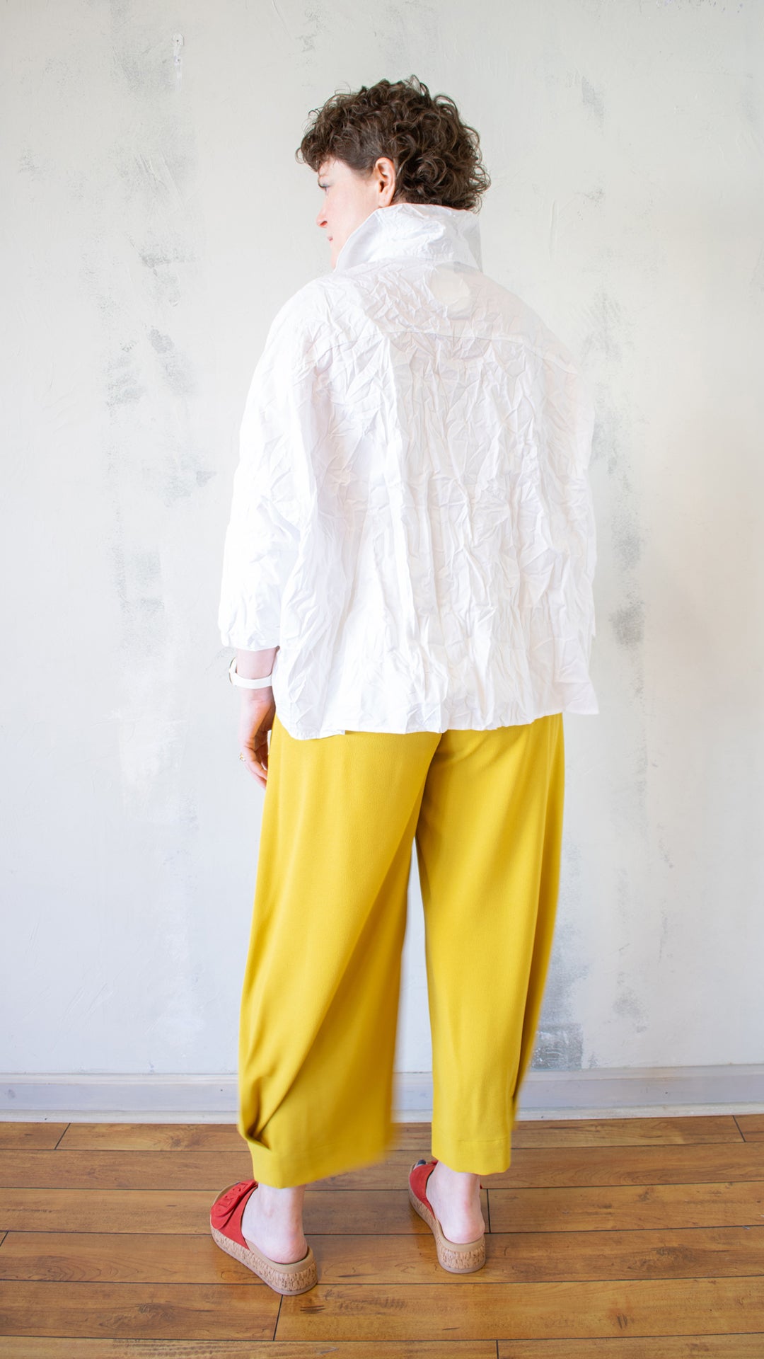 Boxy Crinkle Button Up