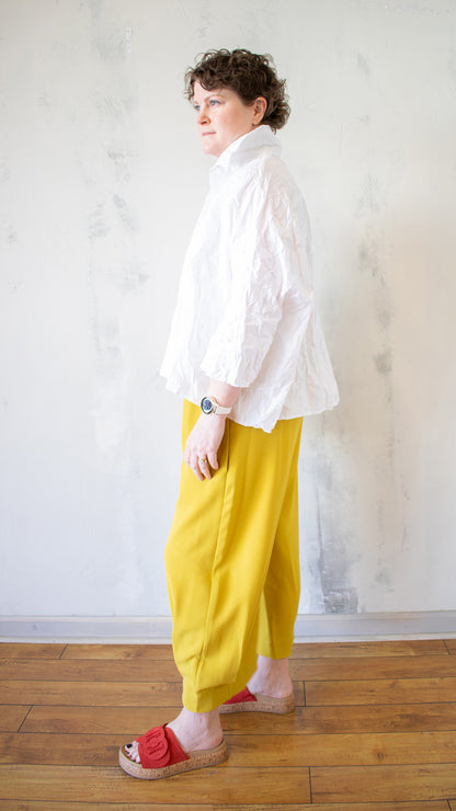 Boxy Crinkle Button Up