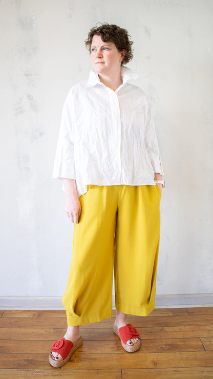 Boxy Crinkle Button Up