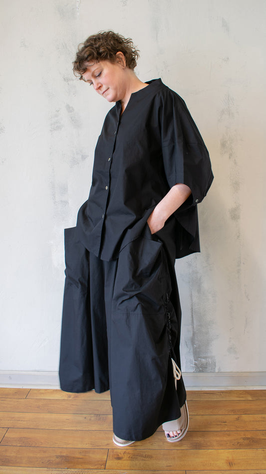 Cocoon Blouse in Black
