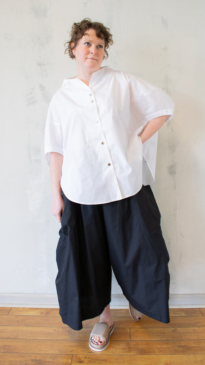 Cocoon Blouse in White