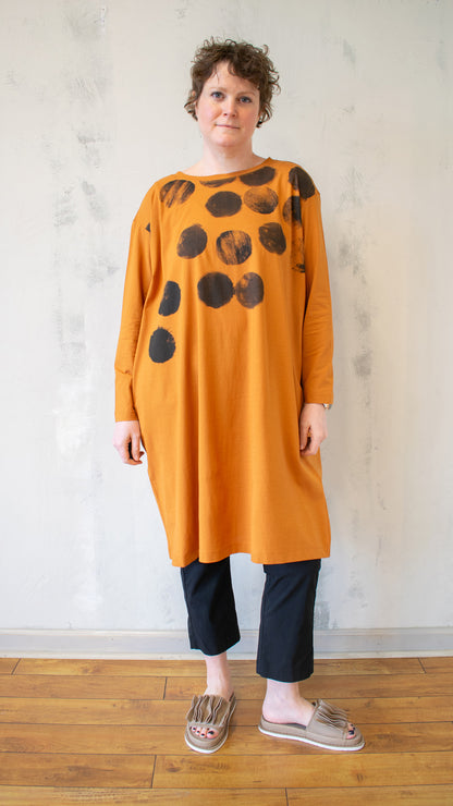 Orange Dot Tunic Dress
