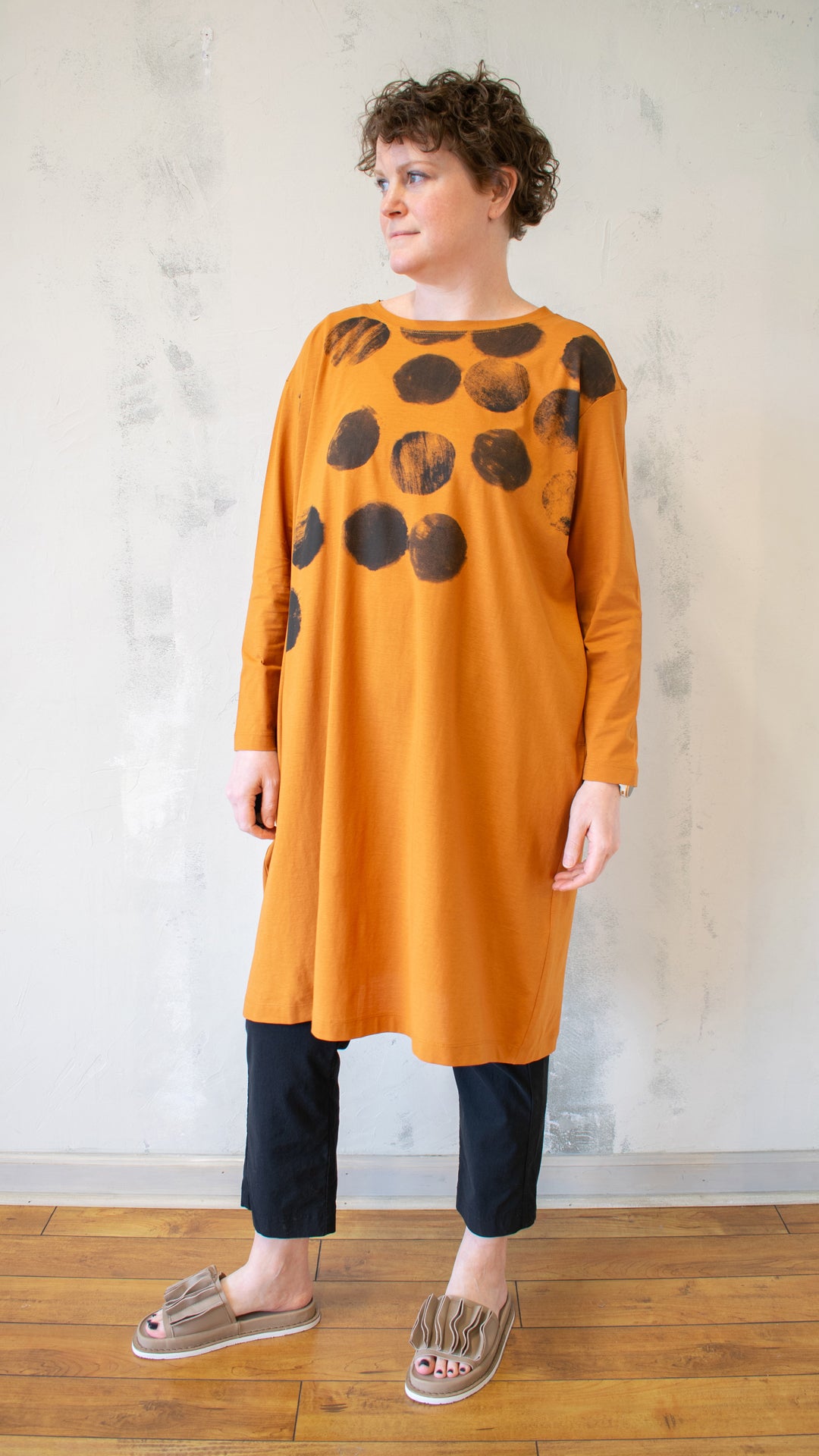 Orange Dot Tunic Dress