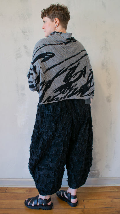 Jacquard Black and Grey Crop Topper