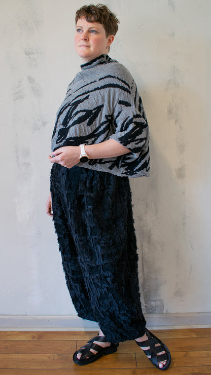 Jacquard Black and Grey Crop Topper