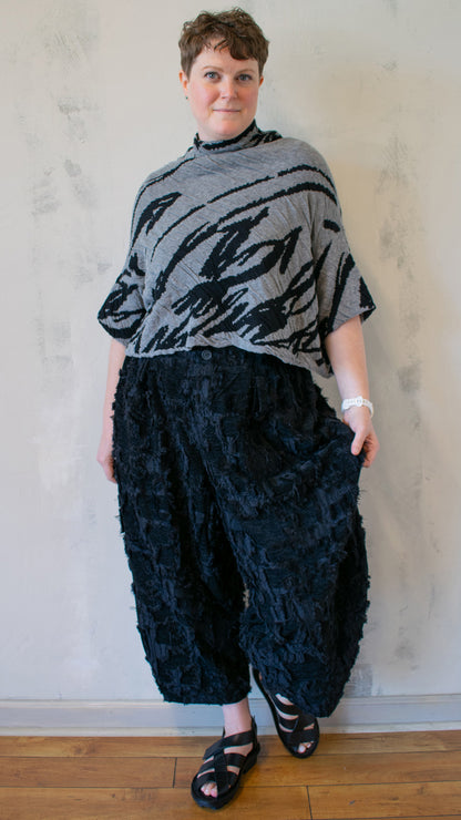 Jacquard Black and Grey Crop Topper