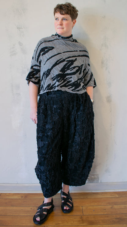 Jacquard Black and Grey Crop Topper