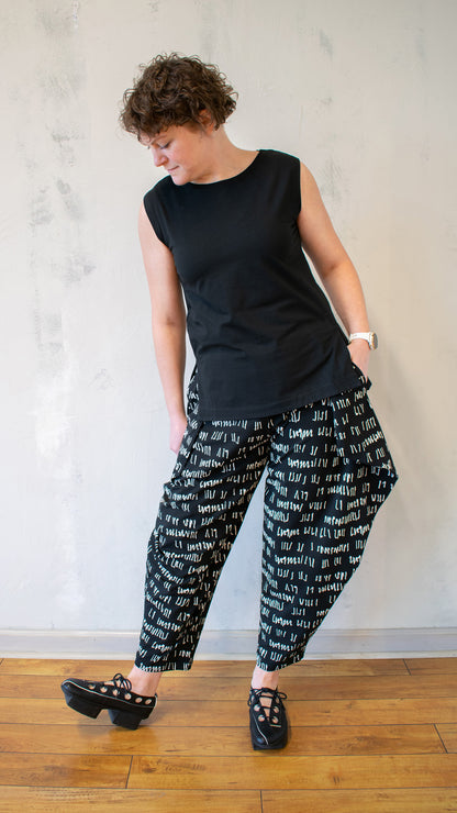 Gaia Pant in Black Print
