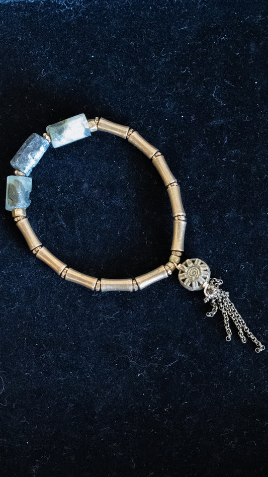 Stone and Brass Bracelet