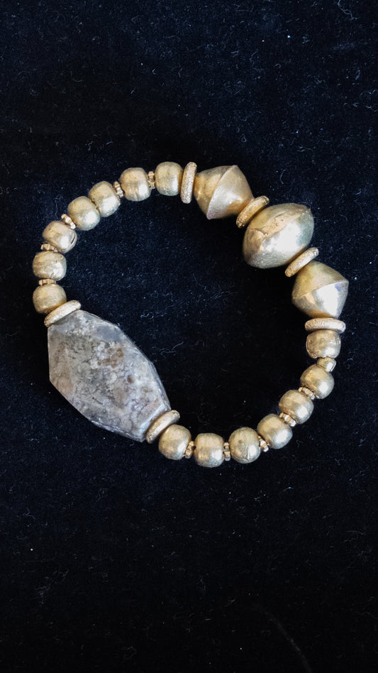 Large Brass Beads Bracelet