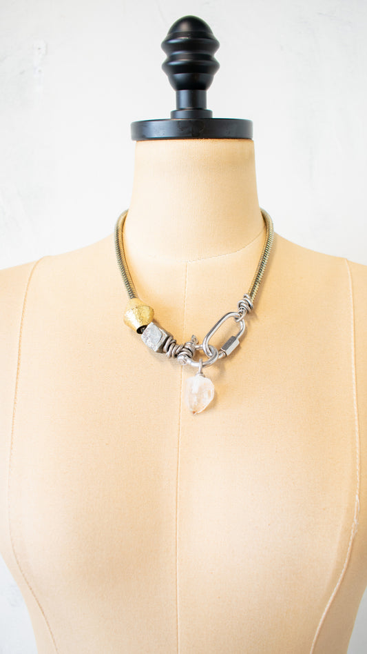 Pyrite and Smokey Quartz Choker