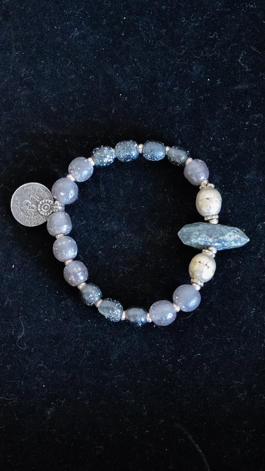 Coin and Stone Bracelet