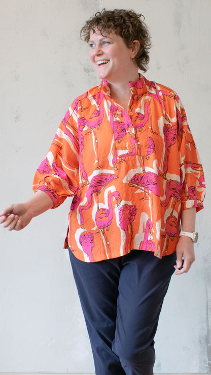 Flamingos on Parade Blouse