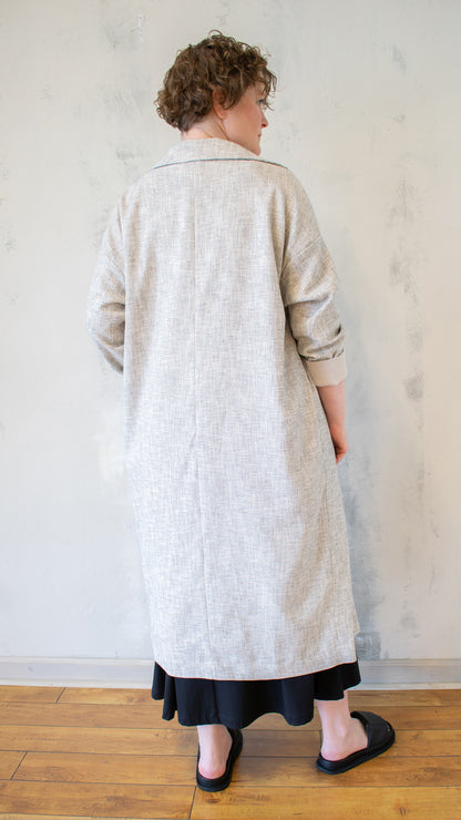 Hetty Tweed Coat in Oat