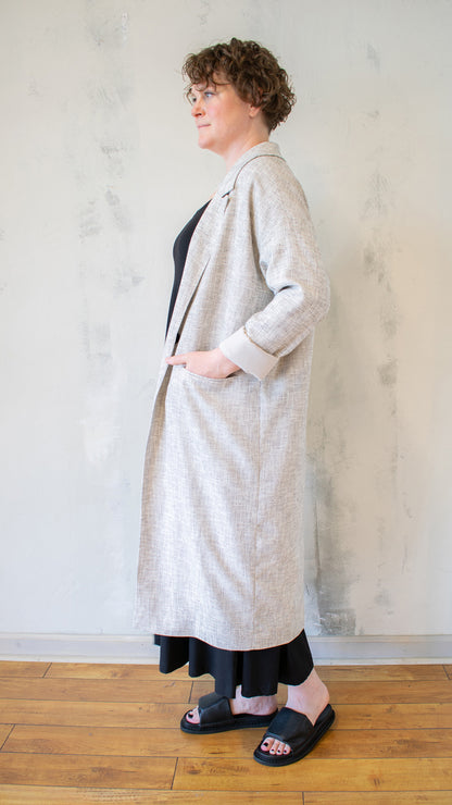 Hetty Tweed Coat in Oat