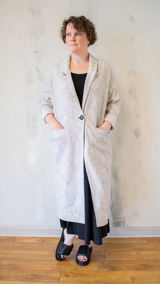 Hetty Tweed Coat in Oat