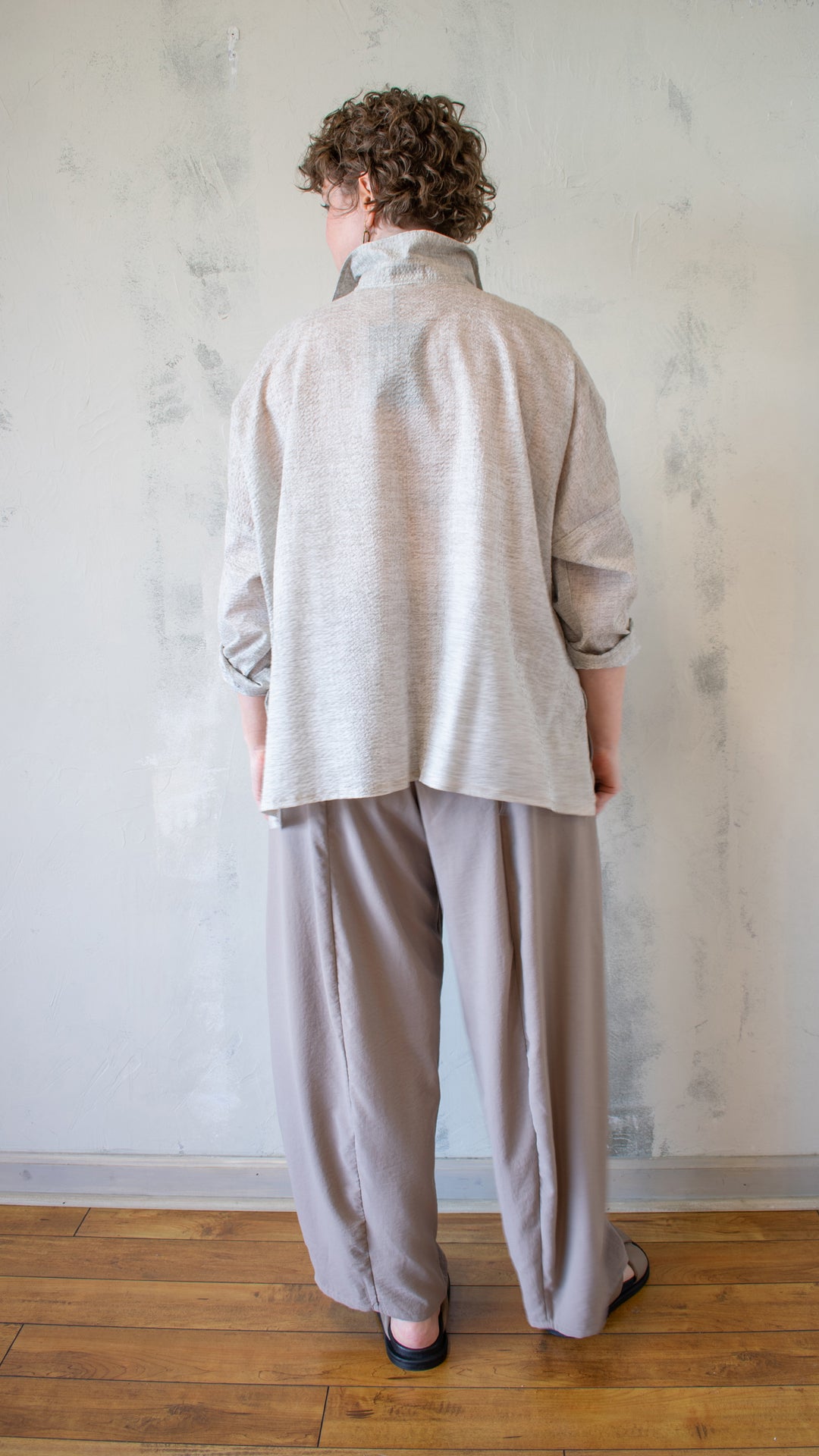 Nati Seersucker Shirt in Oat