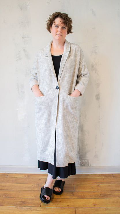 Hetty Tweed Coat in Oat