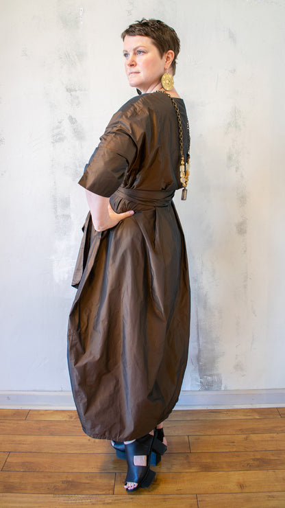 Irulan Coat Dress in Bronze