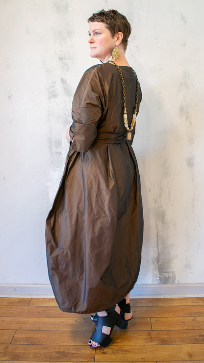 Irulan Coat Dress in Bronze