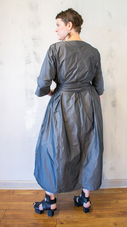 Irulan Coat Dress in Silver