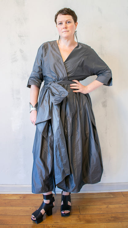 Irulan Coat Dress in Silver